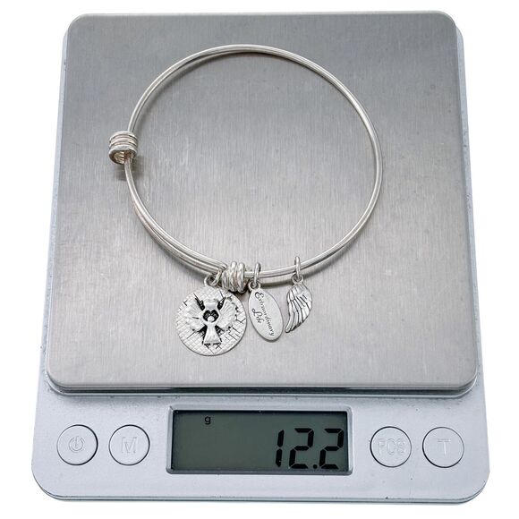 Footnotes Sterling Silver Extraordinary Life Angel Charm Slide Bracelet 7.25" - Picture 6 of 6